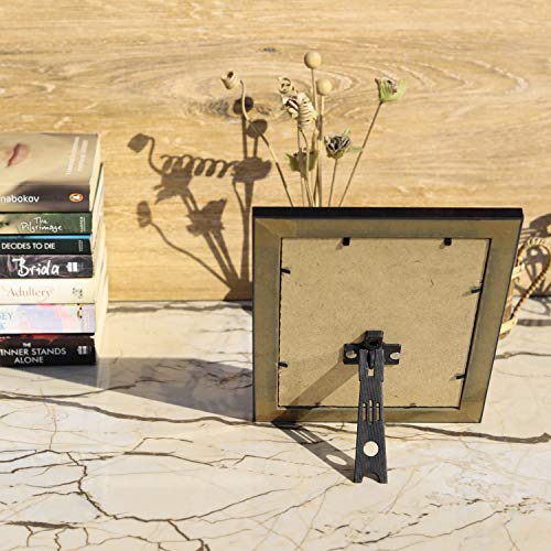 Image of Vintage Gulley Photo Frame with Stand|5 inch x 7 inch, Brown Square Design Vertical