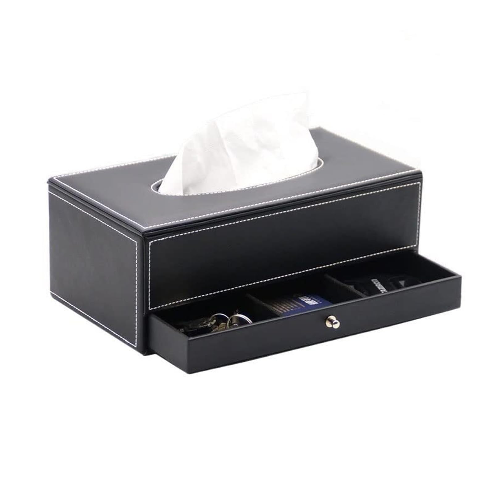 Tissue Dispenser Box Tissue Box Holder Creative Desktop Drawer Storage Multifunctional Apartment Must Haves(Black)