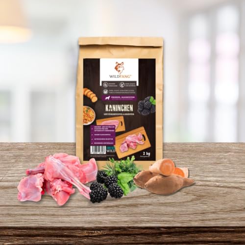 Wildfang® Hundefutter - Trocken - Getreidefreies Hundefutter - Premium Trockenfutter (2 kg, Adult Kaninchen)