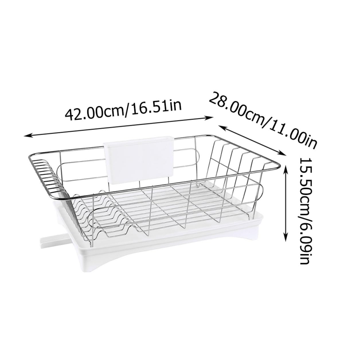 Alipis Geschirrständer aus Edelstahl mit Abtropfblech und Besteckhalter Weiß Praktischer Küchen Organizer für Arbeitsplatten Einfach zu Montieren und Elegant im Design