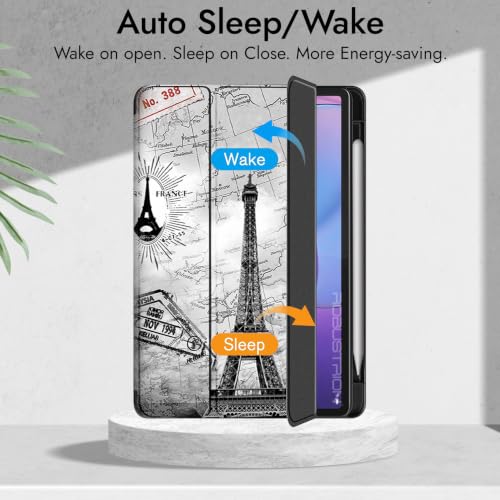 Image of Robustrion Case for Lenovo Idea Tab Pro 2nd Gen 13 inch Cover Case with [Pencil Holder] [Soft Flexible Case] for Lenovo Idea Tab Pro Gen 2 Cover Case 13 inch [Auto Sleep Wake Support] - Eiffel
