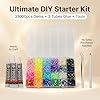 33000Pcs Rhinestones for Bedazzling, 3mm Bedazzler Kit with Flatback Rhinestones for Clothes Crafting Crafts Nails Clothing, Flat Back Resin Rainbow Colorful Colored Crystal with B 7000 Glue Clear #1