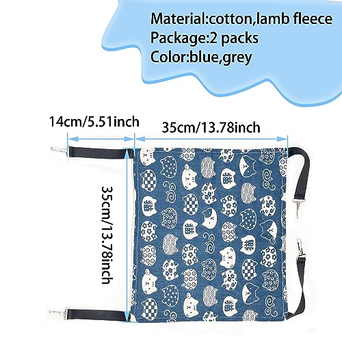 LLMSIX 2PCS Breathable Plush Cat Hammock Bed Hanging Soft Pet Bed Swing with Metal Carabiners for Small Pet Kitten Puppy - Image 2
