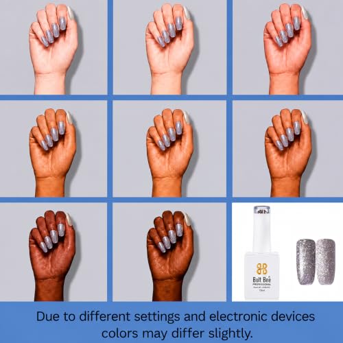 Image of BOLT BEE 15ML Gel Nail Polish 1Pc Clear Pink Glitter Nail Polish Soak Off UV LED Nail Gel Polish Nail Art Starter Manicure Salon DIY at Home, 0.5 OZ (1) (86)