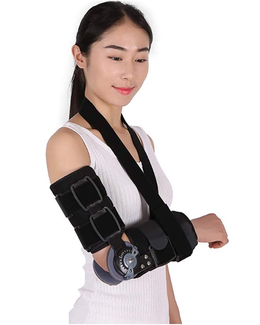 Ortesis de codo ajustable, codera con bisagras, soporte de codo de aleación de aluminio, fijador de férula, extensión de brazo, Protector de fractura, cabestrillo de brazo de codo