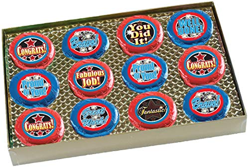 Congratulations - "COOKIE TALK" Chocolate Covered Cream Filled Sandwich Cookies- 12 PC