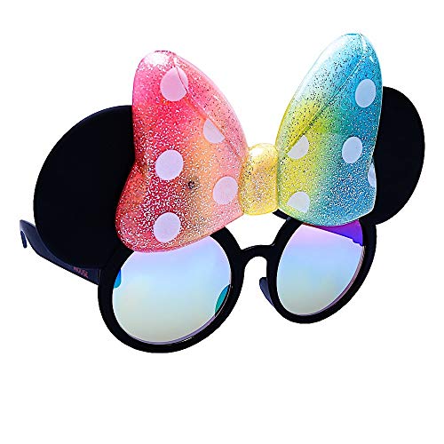 Sun-Staches Official Minnie Mouse Ears Rainbow Sunglasses | Disney Costume Accessory | UV 400 | One Size Fits Most