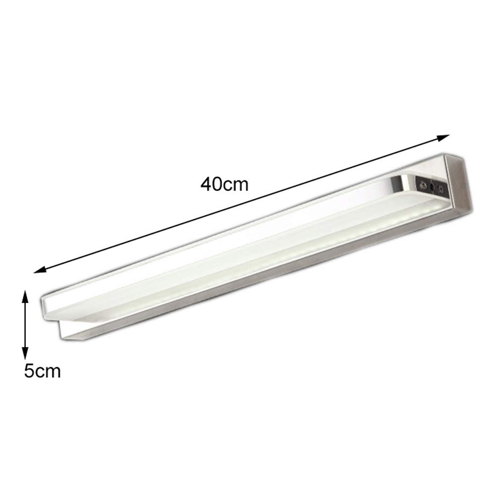 Luce per specchio cosmetico LED 40CM Specchio per trucco Luci anteriori Lampada da parete per specchio da bagno 8W Bianco caldo 3000K Apparecchio di illuminazione per armadietto [Classe di efficienz