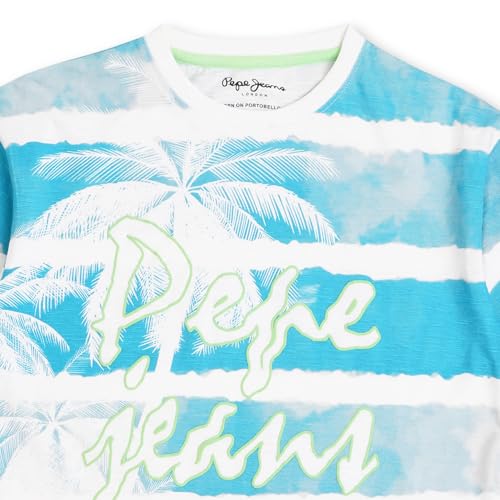 Image of Pepe Jeans Boy's Cotton Striped Oversized Fit T-Shirt