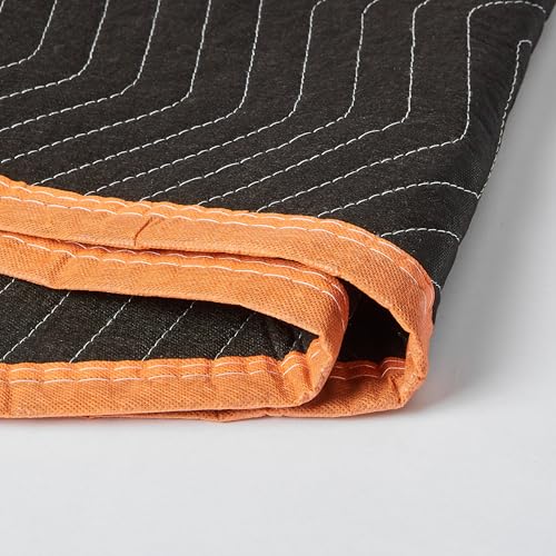 Image of Amazon Basics Reinforced Tear-Resistant Moving Blankets, 72 inch x 40 inch, Black, 6-Pack