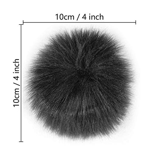 JINSEY 12pcs Faux Fake Fox Fur Fluffy Pom Pom Balls with Snap for Knitting Pompom Hat Hats Keychains Purse Charms Craft Making Supply