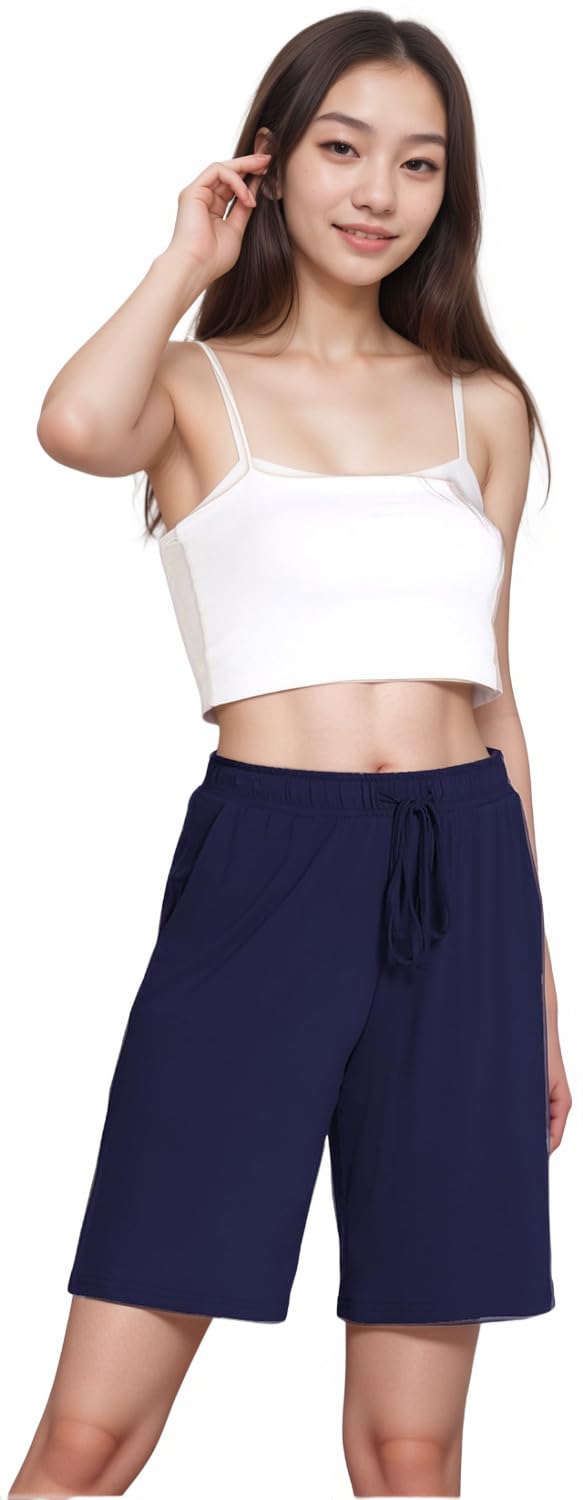 notwild Plus Size Pajama Shorts for Women Soft Summer Sleep Shorts with Pockets-picture-32