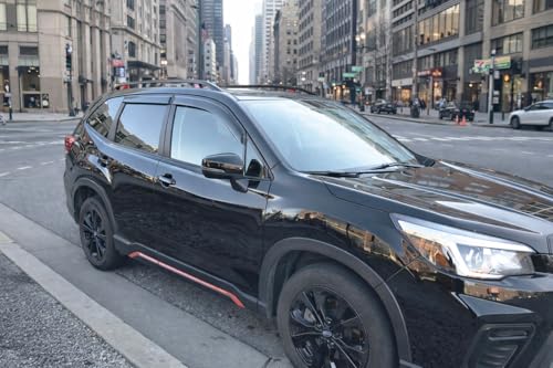 Image of 2019-2024 Tape-On Rain Guards for Subaru Forester Side Window Visor Deflectors, SK Premium Sport Limited Touring, Durable Tinted Vent Shades 2020 2021 2022 2023