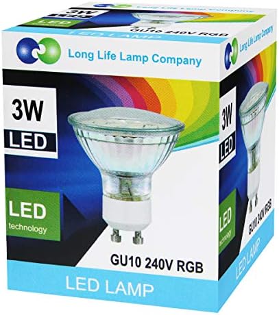 Long Life Lamp 3w LED GU10 Automatic Colour Change Red Green Blue RGB Light Bulb, Acryl, 3 W