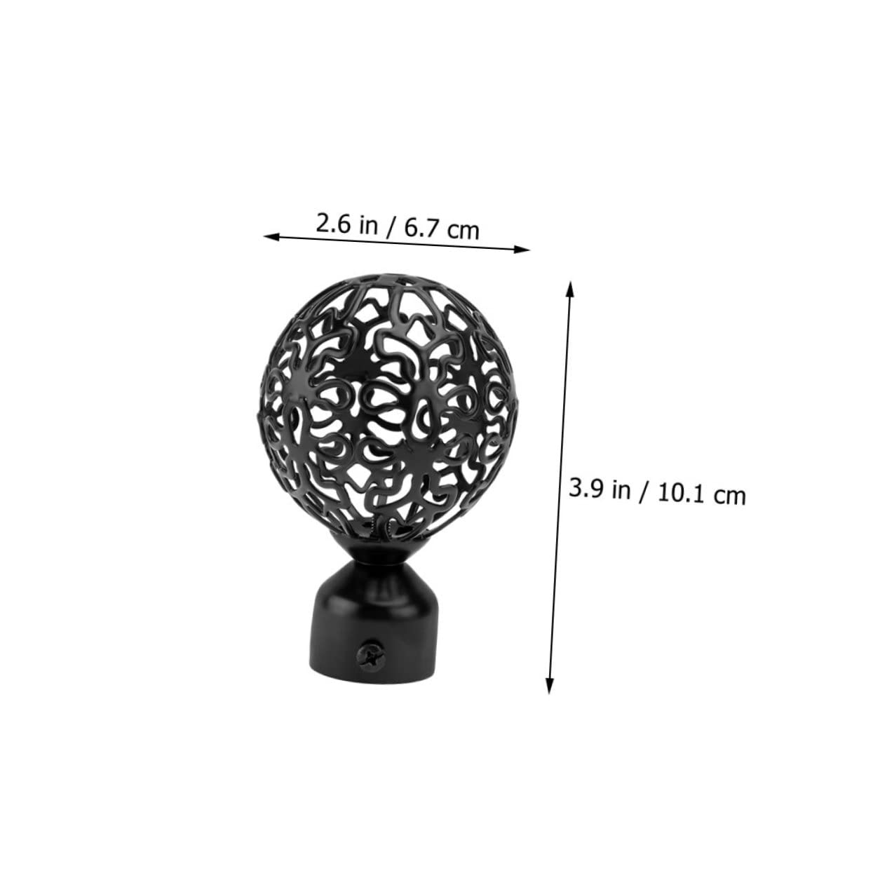 Happyyami Hollow Iron Art Curtain Rod Ends 3pcs Decorative Finials for Bathroom Living Room Decor