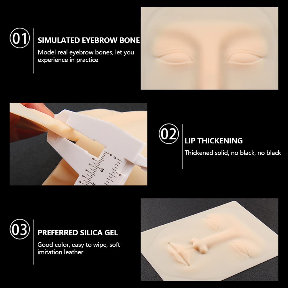 4Pcs Microblading Piel de Práctica, Tatuaje de Cejas Práctica, Pieles de Tatuaje para Práctica de Tatuajes, Principiantes en Tatuajes Cosméticos