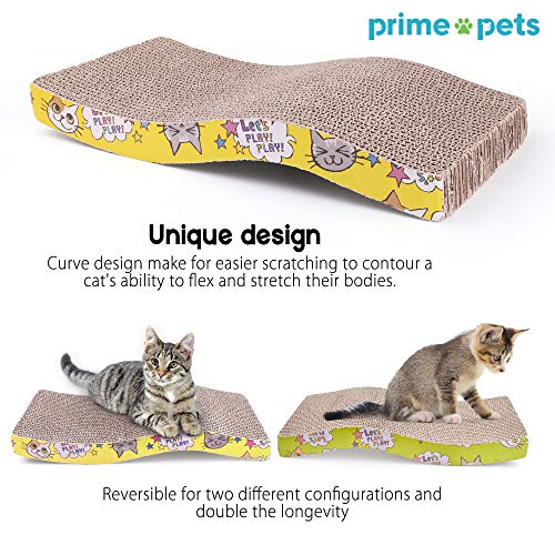 Primepets Cat Scratchers Cardboard, S Shape Cat Scratch Pad, Cat Scratching, Corrugated Board Reversible With Catnip For Indoor Cats #TOP2