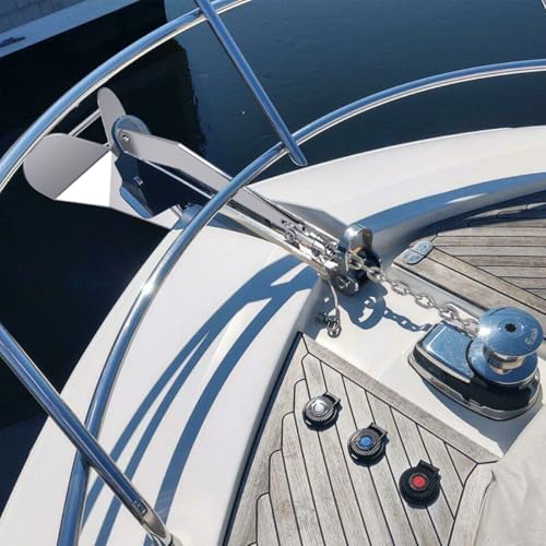 FUCNEN Windlass Anchor Rode - Rope/Chain, 1/2\" Anchor line 100ft 3-Strand Nylon Rope with 1/4\" G4 316 Stainless Steel Short-Link Marine Anchor Chain 10ft and Swivel Connector