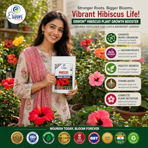 Image of Erwon Hibiscus Plant Growth Booster, Premium Essential Powerful Organic Fertilizer For Overall Growth Of Hibiscus Plants, With Charged Micro-Organism And ++ Micronutrients. (900 gm)