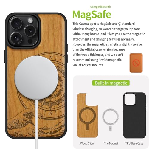Coque bois iPhone 16 Pro Max Magsafe finie la peur des chutes et rayures - 5