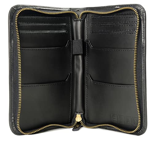 Excello Global Products Leather Travel Wallet & Passport Holder, Black