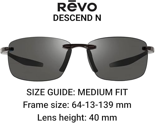 Miniatura 3 de Revo Gafas de sol Descend N Lente polarizada con marco rectangular sin montura Medium fit