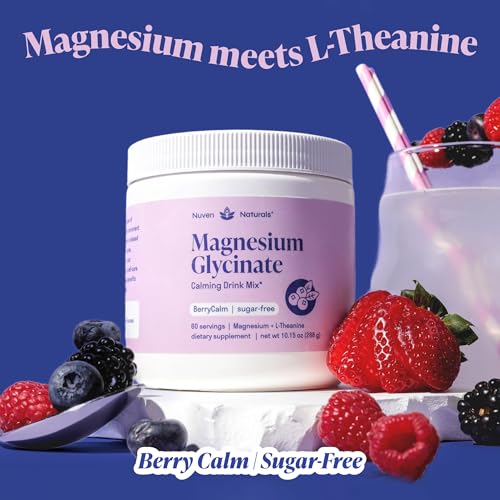 Nuven Naturals Magnesium Glycinate + L-Theanine Powder