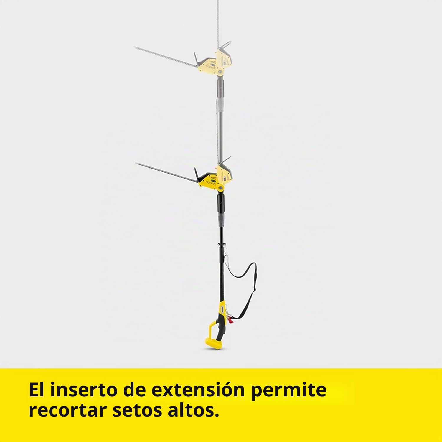 Kärcher 18 V Cortasetos pértiga PHG 18-45, longitud de corte: 45 cm, prolongación, cabezal de corte inclinable, rendimiento: máx. 250-500 m, compatible con la batería Kärcher 18 V, batería no incluida