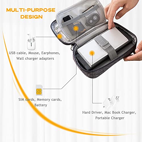 Electronic Organizer Bag Cable Organizer Travel Cord Organizer Case Pouch Portable Carrying Case For Charger Hard Drive Earphone Usb Sd Card (Black) #TOP2