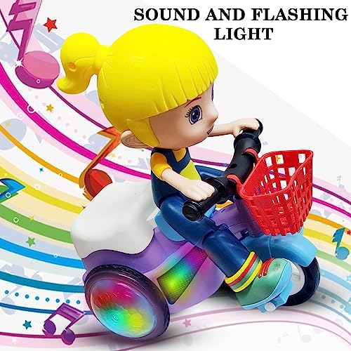 Image of FunBlast Stunt Bicycle Toys - Bump & Go Vehicle Toy with Sound & Flashing Light | Tricycles Toys for Kids (Battery Included)