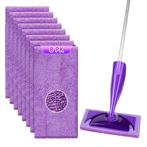 HOMEXCEL Microfiber Pads Compatible with Swiffer Wet Jet-15x5.5 Reusable Pad Refills Machine Washable Replacements for Multi Surface Wet & Dry Floor Cleaning 8 Pack
