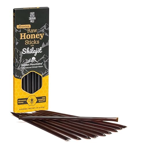 Miniatura 4 de Siberian Wild Palitos de miel de montaña con shilajit 12% deliciosas montañas doradas, paquete de 10