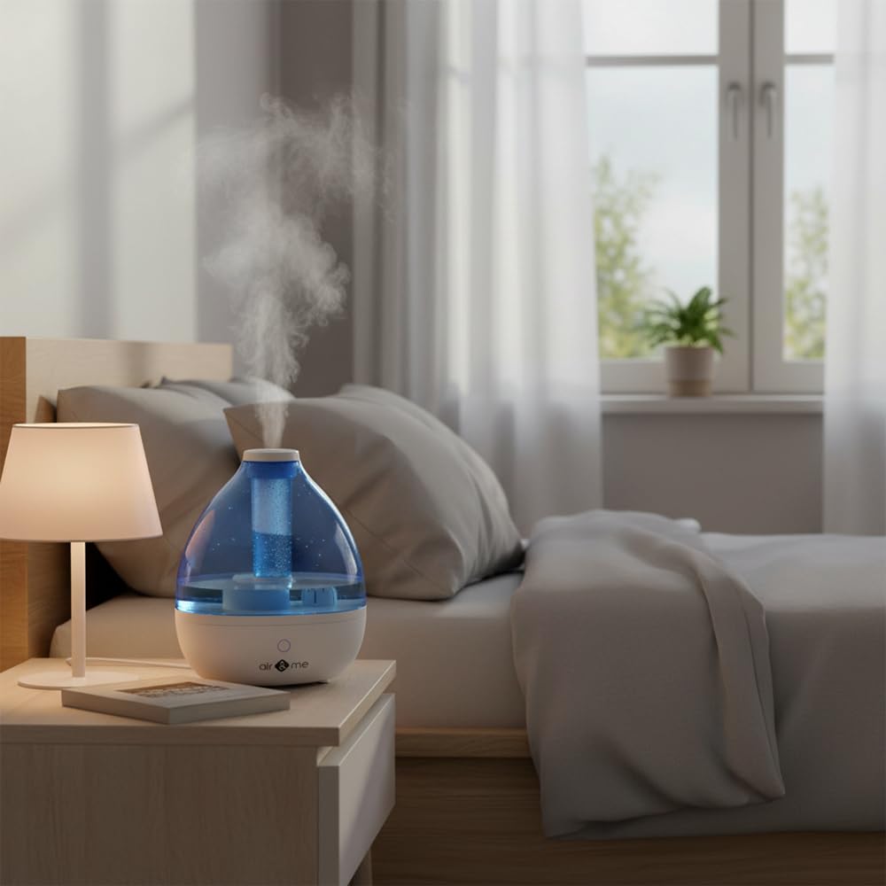 Aire&Me, Humidificador CLAISE | Vapor frío ultrasónico con una potencia de 0.16 L/hora, SILENCIOSO! Nivel de ruido mínimo de 35 dB