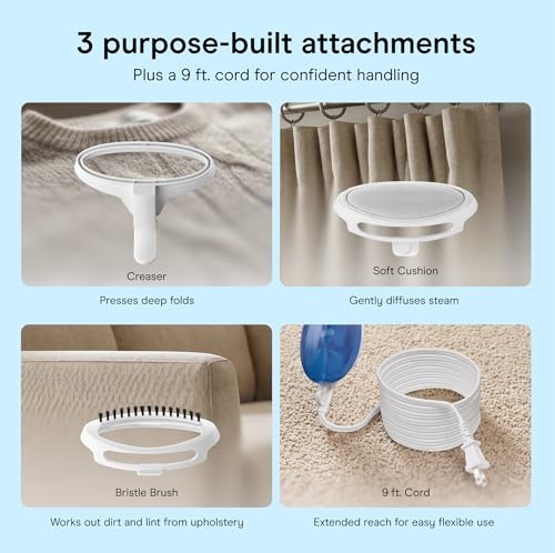 Image of Conair Handheld Garment Steamer for Clothes, ExtremeSteam 1200W, Portable Handheld Design,White /Blue