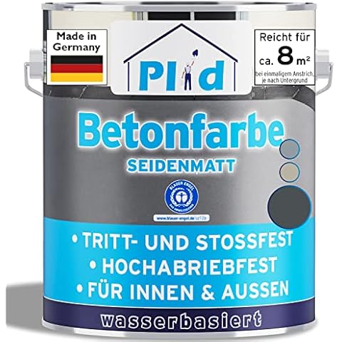 plid® Betonfarbe Innen & Außen Frostsicher Anthrazitgrau 0,75L - Flüssigkunststoff Bodenbeschichtung - Betonfarbe Kellerboden - Bodenfarbe für Keller, Zement, Mauerwerk & Holz - Made in Germany Cover