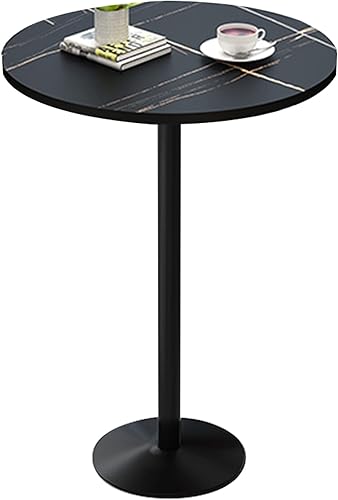 Miniatura 9 de Mesa redonda de pub de cóctel, mesa alta de piedra sinterizada, patas modernas de metal de hierro, mesa de comedor de altura de barra, cocina,