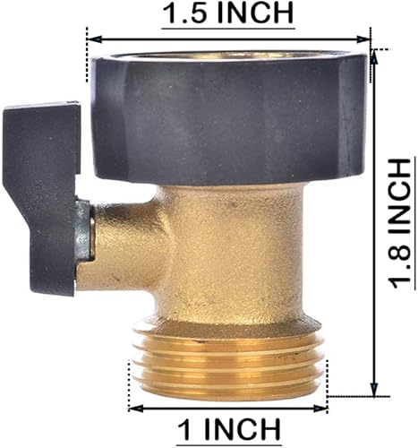 Miniatura 5 de Válvula de cierre de manguera de jardín de latón de 3/4 pulgadas, cierre de agua de flujo restringido de 1 vía, se adapta al conector de manguera