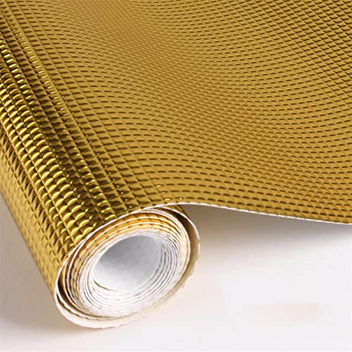 Tapis Fond de Tiroir Antiderapant DIY Tapis de Refrigerateur Placard Etagere Frigo EVA Non-adhésif Plastique Protection pour Meuble Camping, Sous Evier Cuisine 45 * 150CM ( Color : Golden yellow ) Cover