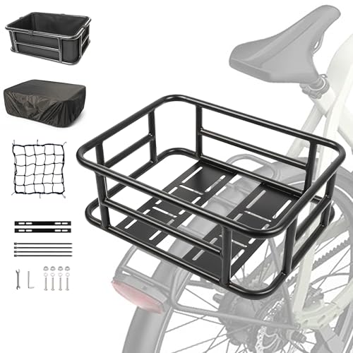 Panier de vélo arrière grand format métallique pour porte-bagages