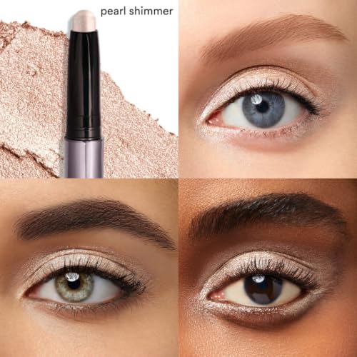 Image of Julep Eyeshadow 101 Cream-to-Powder Waterproof Eyeshadow Stick - Pearl Shimmer - Long-Lasting, Buildable, Crease-Proof, Cruelty Free, Shimmer Finish with Built-In Smudger
