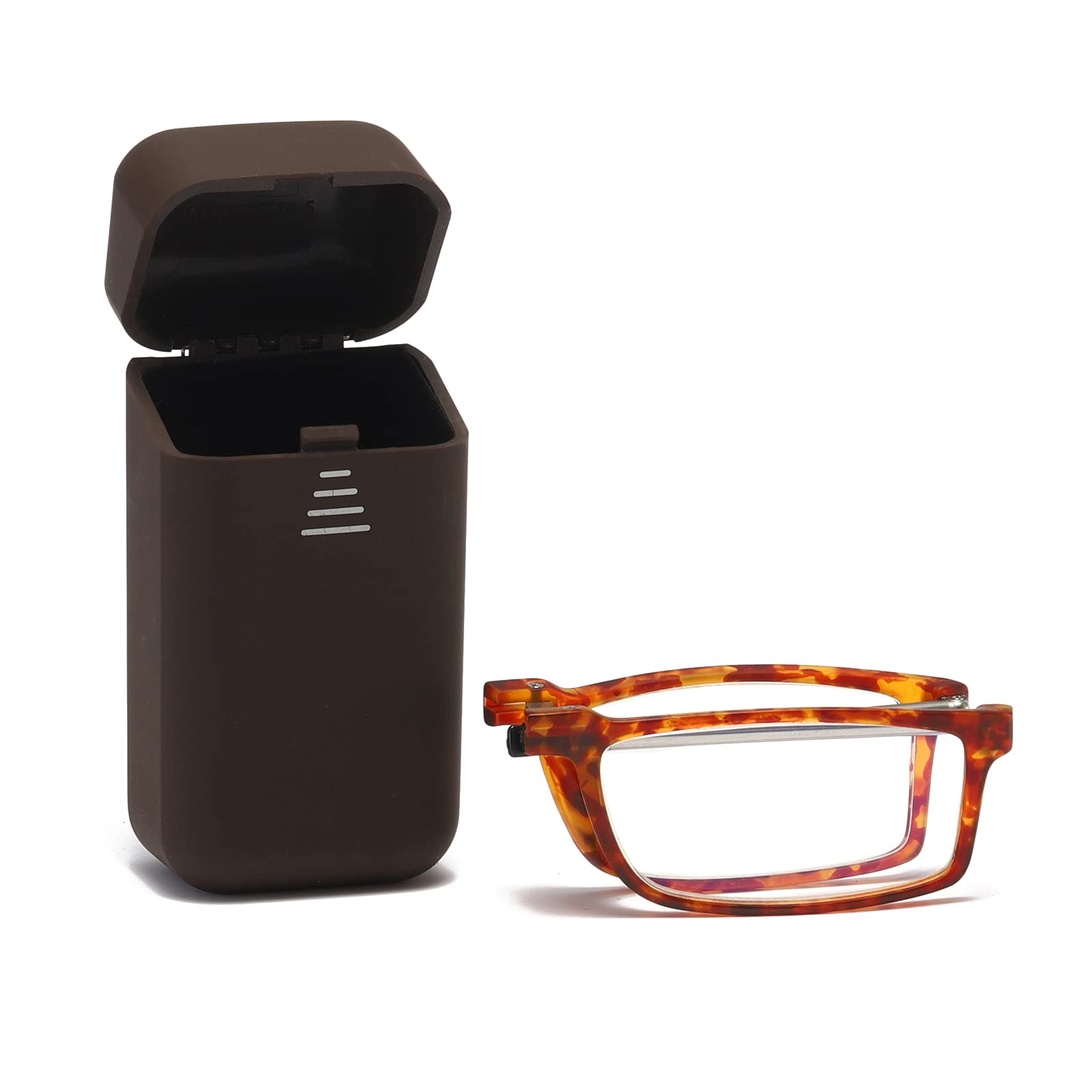 Viseng Gafas de lectura plegables anti-luz azul para hombres y mujeres con poste telescópico caja elástica ultraligera de moda portátil