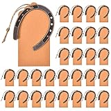 KBDHYY 50Pcs Good Lucky Horseshoes Wedding Favors with Kraft Tags and Rope, Mini Rustic Horse Shoes Metal Gifts for Vintage Wedding Western Party Decorations