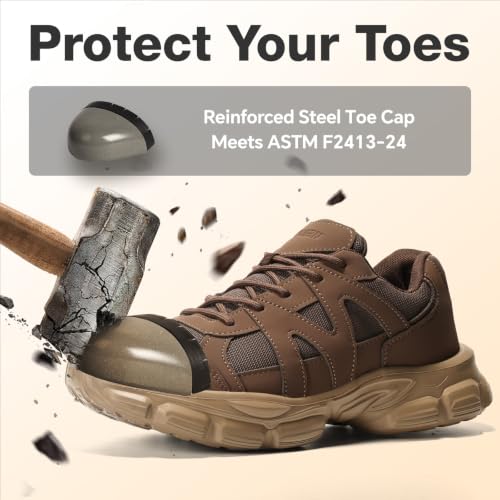 Image of Steel Toe Shoes for Men & Women Work Shoes Women Safety Toe Sneakers Unisex