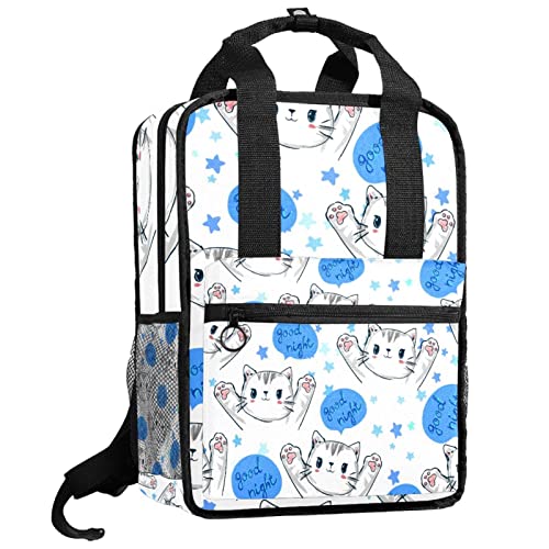 Sac à dos pour garçon à motif chat avec bretelles réglables taille unique
