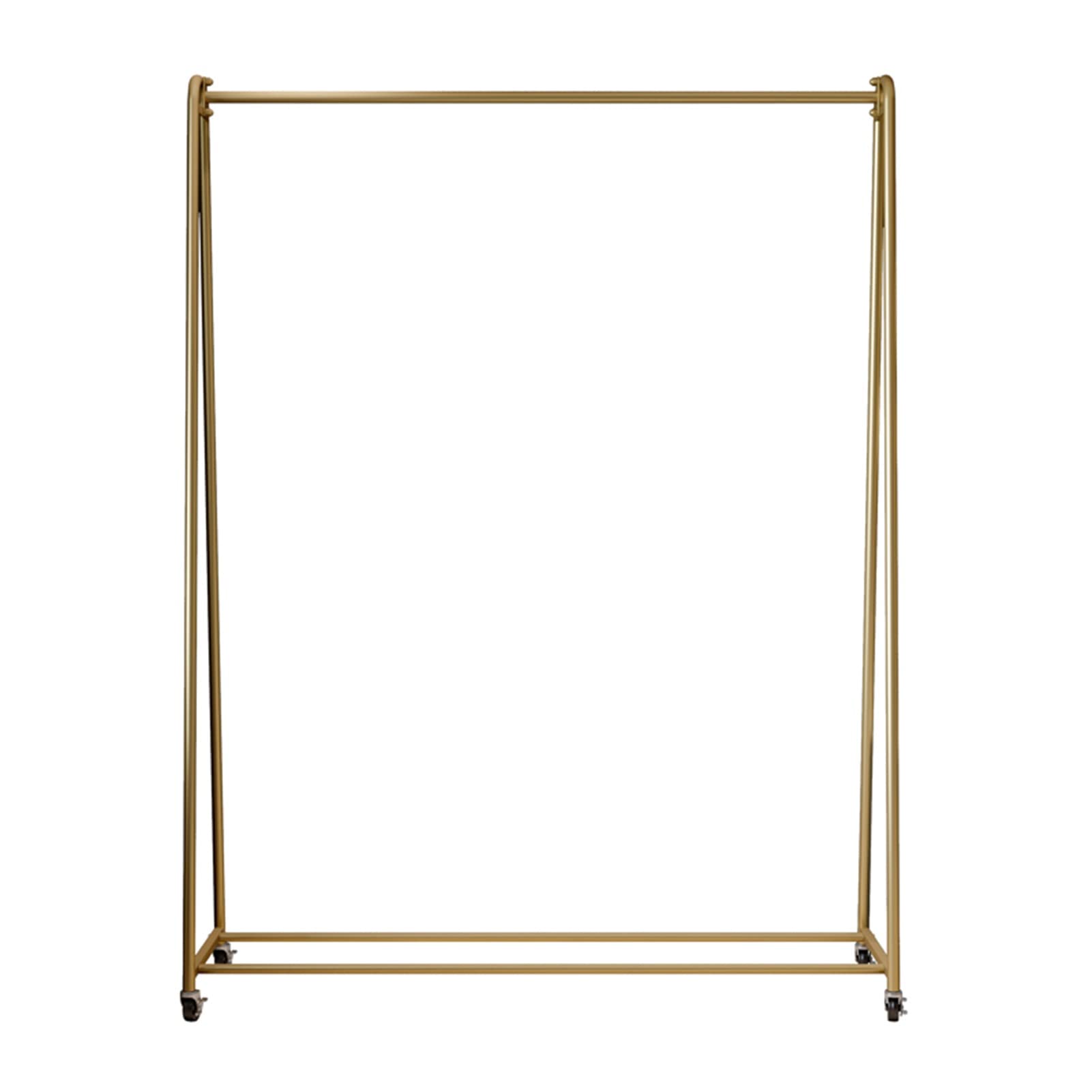 JYBNBBE Adjustable Rolling Garment Rack with Wheels, Portable Clothing Organizer for Home and Business Use,Gold-100X40X150cm