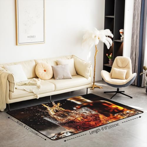 Tapete decorativo Manfei de 3'x5' con patrón geométrico miniatura 2