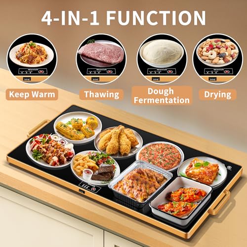 image for Wanish Electric Warming Tray (XXL 32”x18”)，Food Warmers for Part