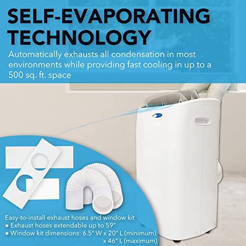 Whynter 14,000 White Arc-147Wf (10,000 Btu Sacc) Dual Hose Cooling Portable Air Conditioner, Dehumidifier, And Fan With Remote Control, Up To 500 Sq Ft #TOP2