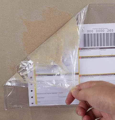 100PCS(240x340mm) FBA Transparente Versandtaschen aus Folie für Lieferscheine, Rechnungen Lieferscheintaschen warensendung A4 selbstklebende Begleitpapiertaschen Dokumententaschen