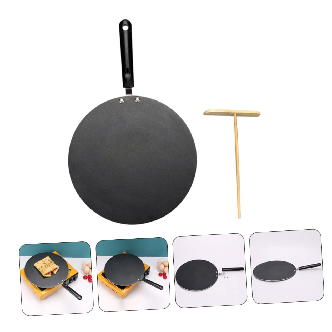 LIFKOME Sartén Hogar Sartén Plana Para Cocinar Para Hacer Panqueques y Tortillas Incluye De Suministros De Cocina Para Panqueques